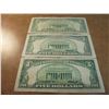 Image 2 : LOT OF 3 US $5 CURRENCY SEE DESCRIPTION 1934-A & 1953-A SILVER CERTIFICATES BLUE SEALS AND 1963 US N