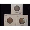 Image 1 : 1912,14 & 19 CANADA SILVER 25 CENTS