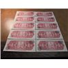 Image 2 : 10 CRISP UNC 1967 MEXICAN PESOS CONSECUTIVE SERIAL NUMBERS C334221-C334330
