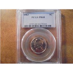 1963 JEFFERSON NICKEL PCGS PR68