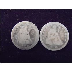 1857-O & 1876 SEATED LIBERTY QUARTERS