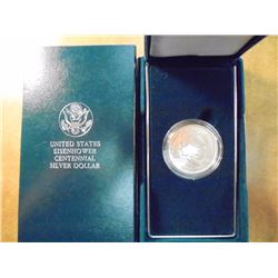 1990-W EISENHOWER CENTENNIAL SILVER DOLLAR UNC, ORIGINAL US MINT PACKAGING