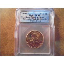 2005-D SACAGAWEA DOLLAR ICG SP69 SATIN FINISH