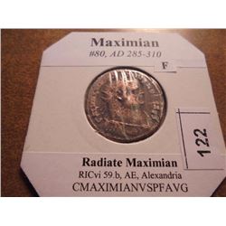 285-310 A.D. MAXIMIAN ANCIENT COIN (FINE)