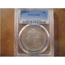 1895-O MORGAN SILVER DOLLAR KEY DATE PCGS XF45 2015 REDBOOK RETAIL IS $600.00+