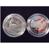 Image 1 : 1986-S STATUE OF LIBERTY & 1991-S MT. RUSHMORE PROOF HALF DOLLARS