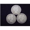 Image 1 : 1904, 1911 & 1912 BARBER HALF DOLLARS