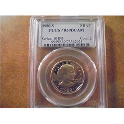 1980-S SBA DOLLAR PCGS PR69 DCAM