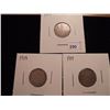 Image 1 : 1917,18 & 19 CANADA SILVER 10 CENTS