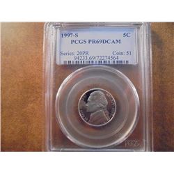 1997-S JEFFERSON NICKEL PCGS PR69 DCAM