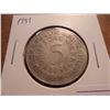 Image 2 : 1951 GERMAN SILVER 5 MARKS