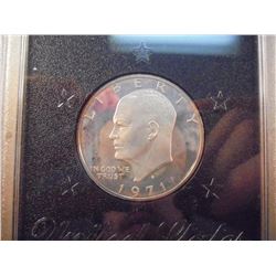 1971-S IKE SILVER DOLLAR PROOF (BROWN PACK) NO BOX