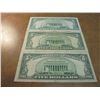 Image 2 : LOT OF 3-US $5 CURRENCIES SEE DESCRIPTION 1934-D & 1953-B SILVER CERTIFICATES BLUE SEALS AND 1963 US