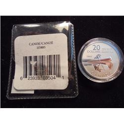 2011 CANADA SILVER CANOE $20 (PF LIKE)