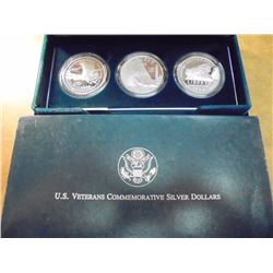 1994-P US VETERANS SILVER DOLLAR 3 COIN PROOF SET ORIGINAL US MINT PACKAGING