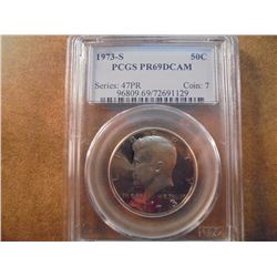 1973-S KENNEDY HALF DOLLAR PCGS PR69 DCAM