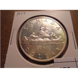 1957 CANADA SILVER DOLLAR UNC
