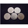 Image 2 : 5 ASSORTED 1891 SEATED LIBERTY DIMES