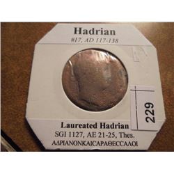 117-138 A.D. HADRIAN ANCIENT COIN