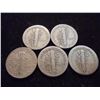 Image 2 : 5 ASSORTED 1930'S MERCURY DIMES