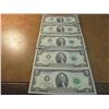 Image 1 : 5-1976 $2 FRN'S CRISP UNC CONSECUTIVE SERIAL NUMBERS G63766047A-G63766051A
