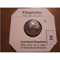 218-222 A.D. ELAGABALUS ANCIENT COIN (FINE)