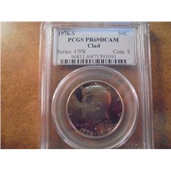 1976-S KENNEDY HALF DOLLAR PCGS PR69 DCAM