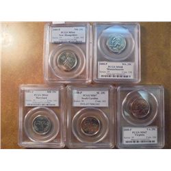 ALL 5-2000-P 50 STATE QUARTERS PCGS SEE DESCRIP. NEW HAMPSHIRE MS66, MASSACHUSETTS MS68, MARYLAND MS