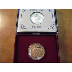 1982-D & S WASHINGTON COMMEMORATIVE SILVER HALVES UNC AND PROOF, ORIGINAL US MINT PACKAGING