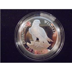 1991 COOK ISLANDS $50 SILVER PROOF ENDANGERED WILDLIFE