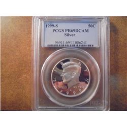 1999-S SILVER KENNEDY HALF DOLLAR PCGS PR69 DCAM