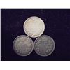 Image 1 : 1911,1914 & 1920 CANADA SILVER 5 CENTS