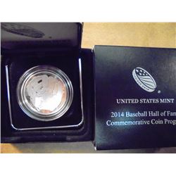 2014-P BASEBALL HALL OF FAME PROOF SILVER DOLLAR ORIGINAL US MINT PACKAGING