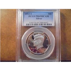 2013-S SILVER kKENNEDY HALF DOLLAR PCGS PR69 DCAM