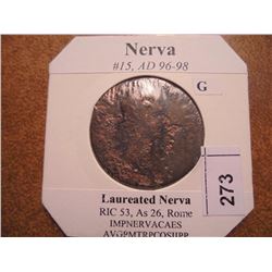 96-98 A.D. NERVA ANCIENT COIN