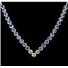 Image 1 : 14KT White Gold 16.08ctw Tanzanite and Diamond Necklace