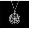 Image 1 : 14KT White Gold 2.38ctw Diamond Pendant With Chain