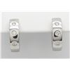 Image 6 : 0.33ctw Diamond Huggie Earrings - 14KT White Gold