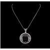 Image 2 : 14KT White Gold 101.06ct Black and White Diamond Pendant With Chain