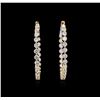 Image 2 : 3.69ctw Diamond Hoop Earrings - 18KT Yellow Gold