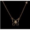 Image 1 : 14KT Rose Gold 0.03ct Diamond Butterfly Necklace