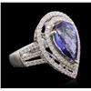 Image 1 : 14KT Two-Tone 5.39ct Tanzanite and Diamond Ring