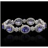 Image 2 : 14KT Two-Tone Gold 15.66ctw Tanzanite and Diamond Bracelet