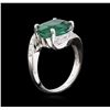 Image 3 : 4.85ct Emerald and Diamond Ring - 14KT White Gold