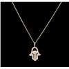 Image 2 : 0.68ctw Diamond Pendant With Chain - 14KT Yellow Gold