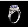 Image 3 : 2.40ct Tanzanite and Diamond Ring - 14KT White Gold