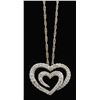 Image 1 : 0.25ctw Diamond Heart Pendant With Chain - 14KT White Gold