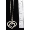 Image 5 : 0.25ctw Diamond Heart Pendant With Chain - 14KT White Gold