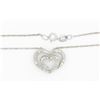 Image 7 : 0.25ctw Diamond Heart Pendant With Chain - 14KT White Gold