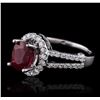 Image 2 : 14KT White Gold 1.39ct Ruby and Diamond Ring